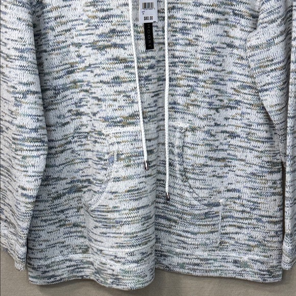 Preswick & Moore Sweater White & Green Cowl Neck w/ Pocket in Size 1X. NWT - Picture 5 of 14